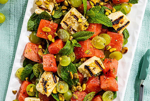 Watermelon & Grilled Halloumi Salad